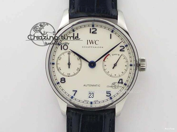 MIROTIME 0412 EasyCare Portuguese Real PR IW500705 ZF 1:1 Best Edition On Blue Leather Strap A52010 V 7310